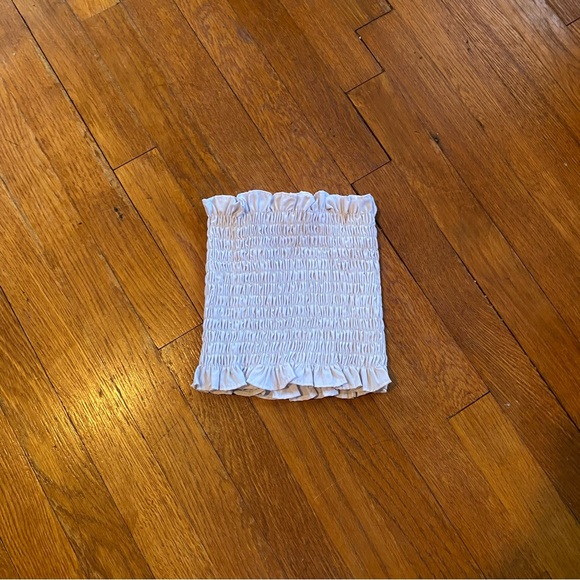 Tops - White Smocked Tube Top